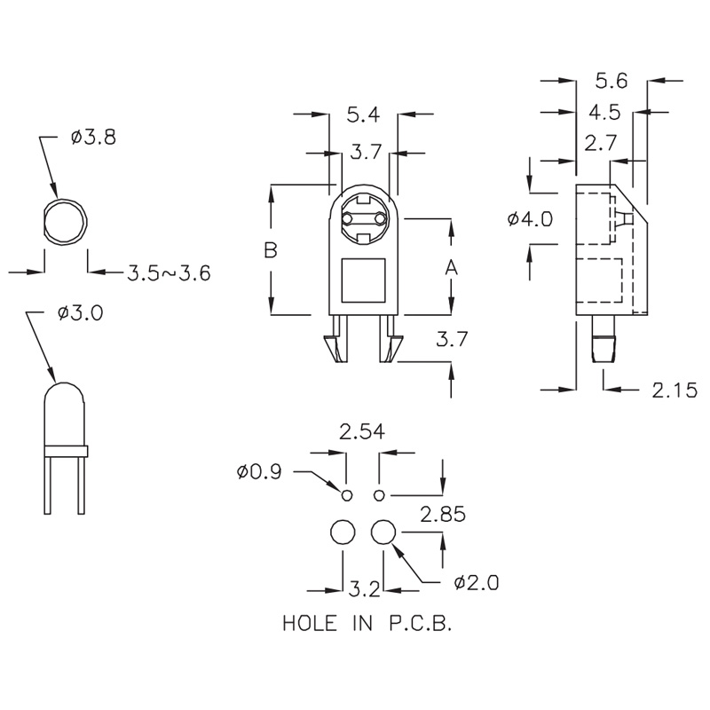 LED Lens Holder LS-LG3-7ML